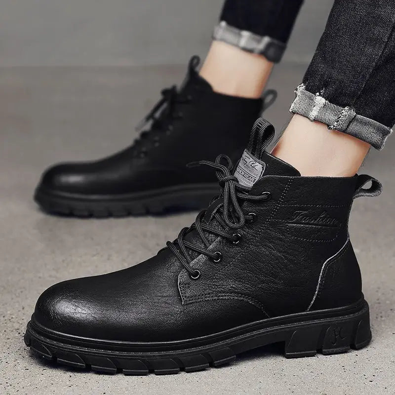 Men's Lace-Up Ankle Boots – Waterproof Oxford Street Style Men's Ankle Boots Axl