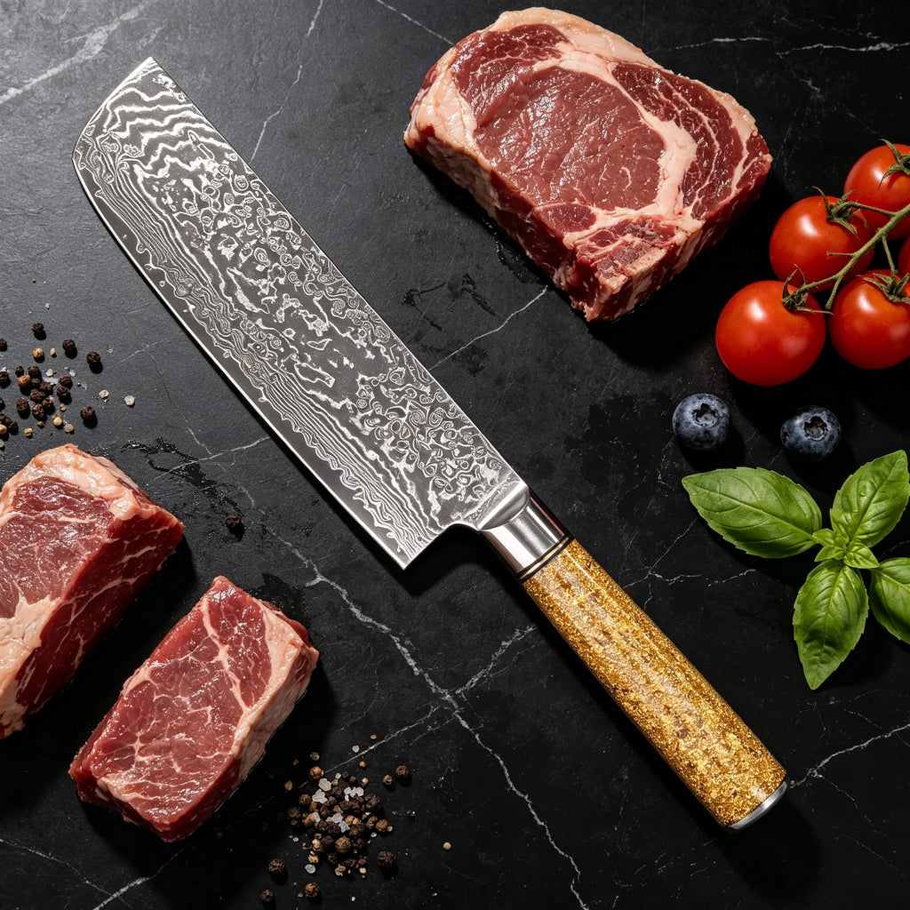 67-Layer Damascus Steel Japanese Nakiri Chef Knife Damascus Kitchen Knife Axl