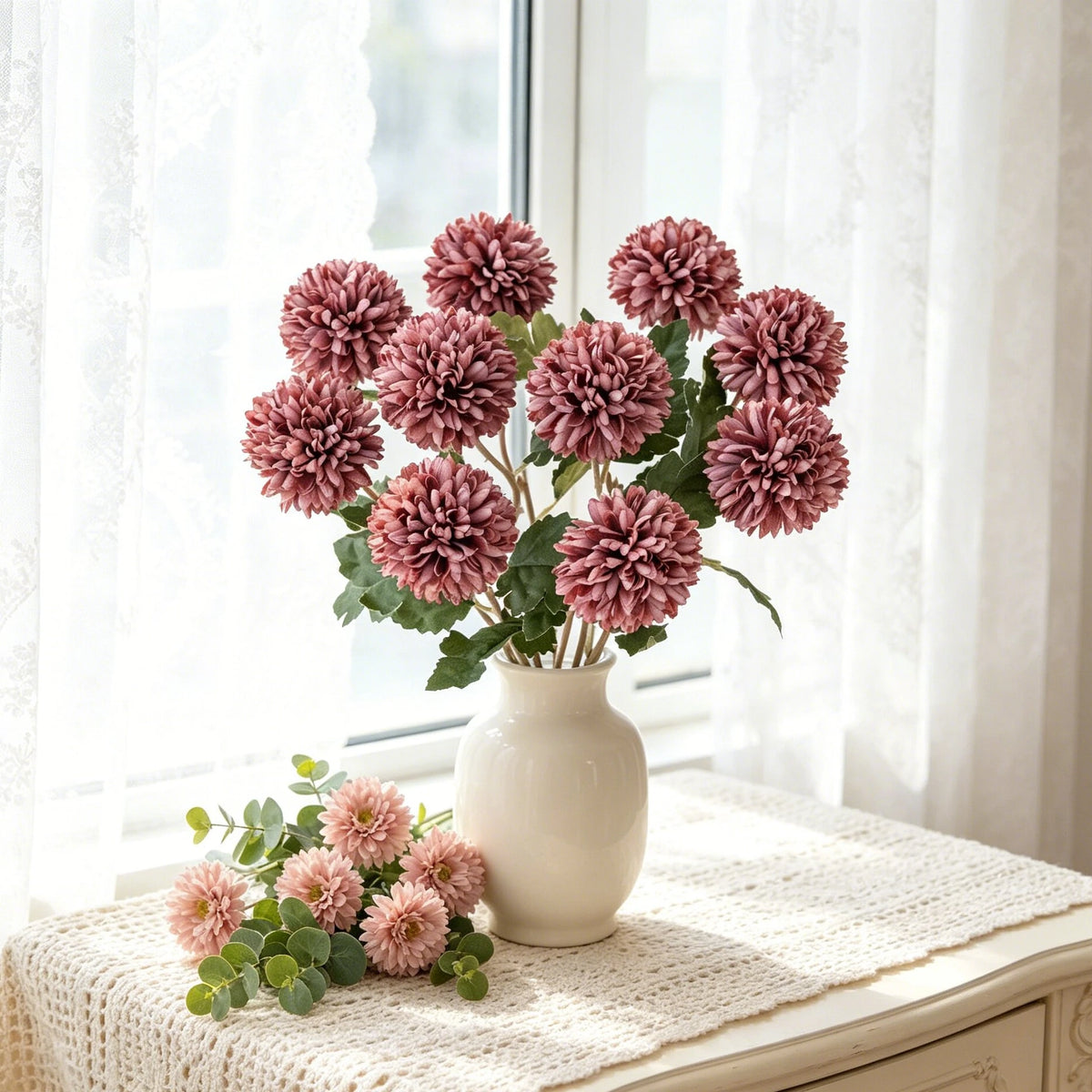 Artificial Silk Chrysanthemum Bouquet | Wedding & Home Decor Artificial Flower Bouquet Axl