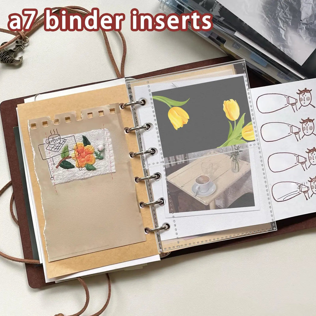 A7 6-Ring Clear Sheet Protectors – 10 Pack Binder Refills Binder Sheet Protectors Axl
