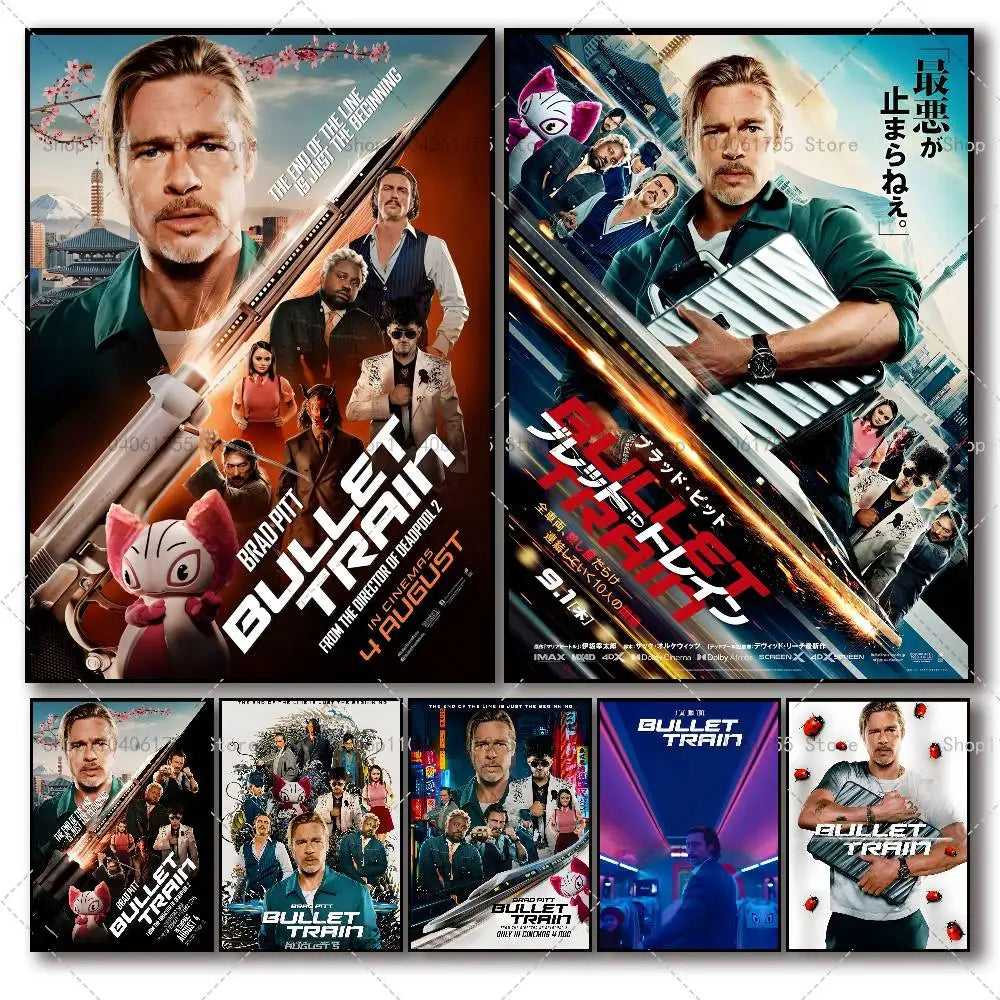Bullet Train Movie Poster – Self-Adhesive Wall Art Print Movie Wall Poster Axl