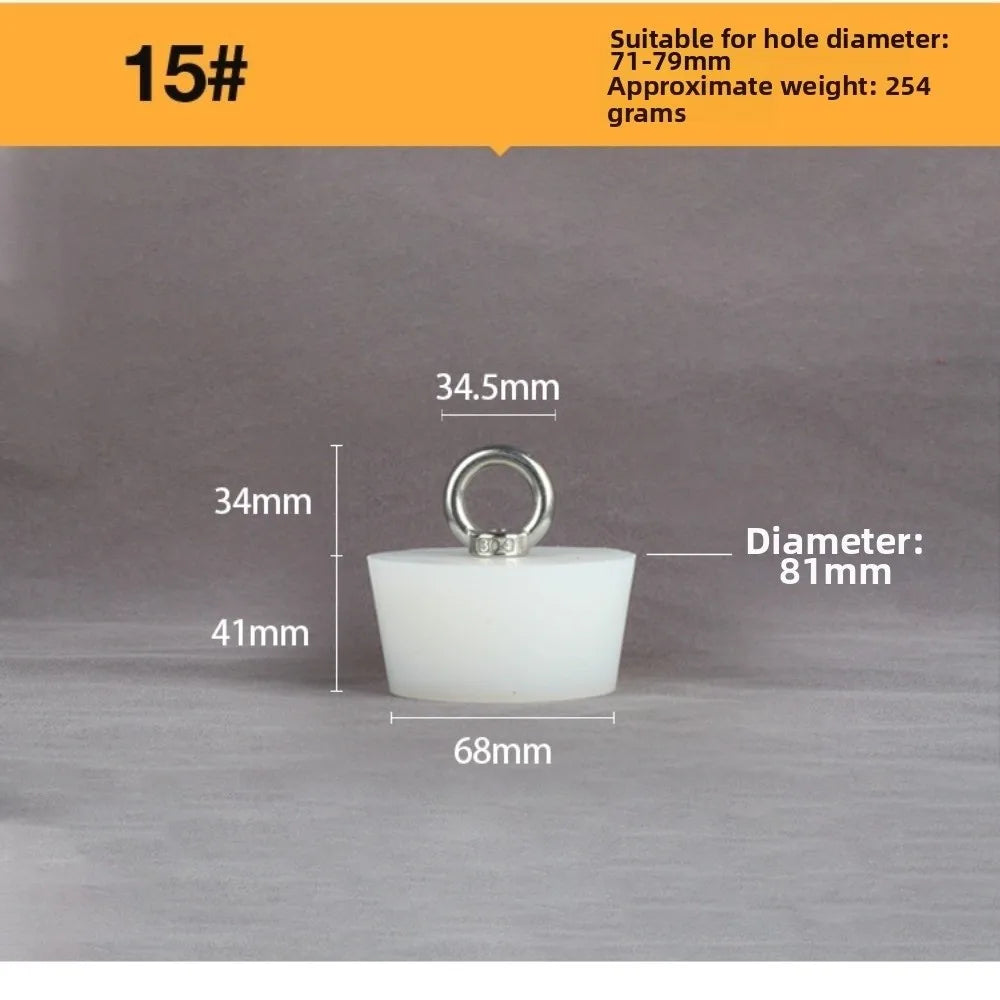 Tapered Silicone Stopper with Steel D-Ring – Universal Plug Drain Stopper Plug Axl 15