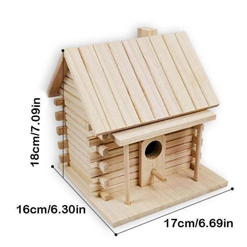 Wooden Bird House Nest Box for Parrot, Cockatiel & Swallow Bird Nest Box Axl