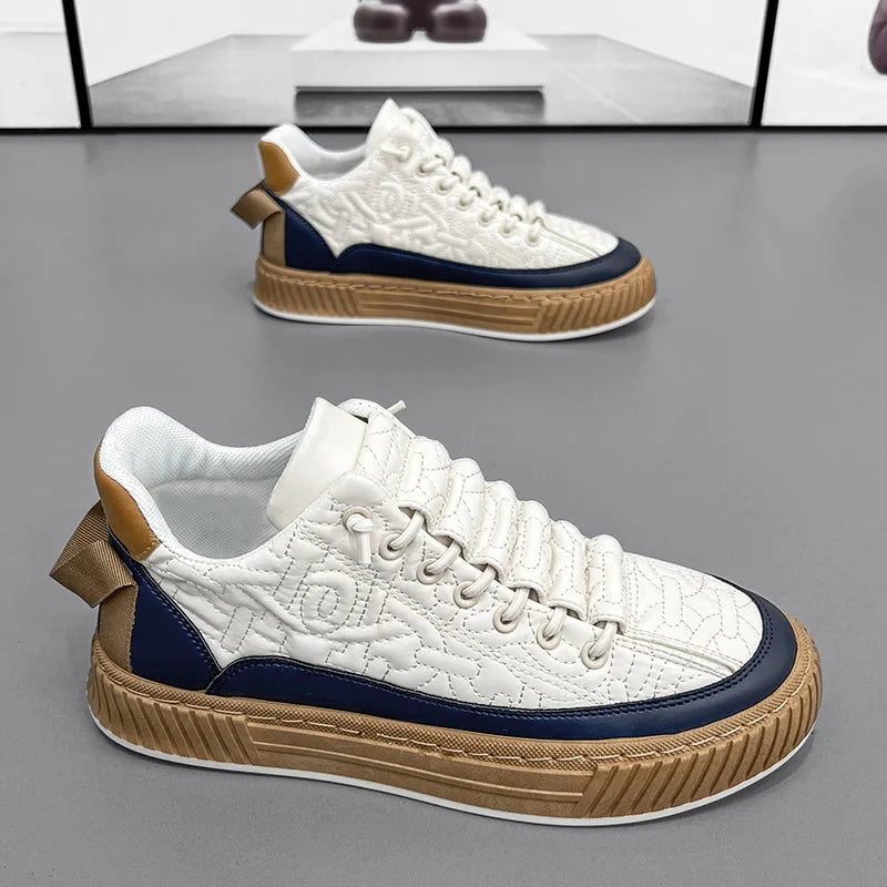Men's British Style Color Block Casual Board Shoes | Waterproof Casual Board Shoes Axl