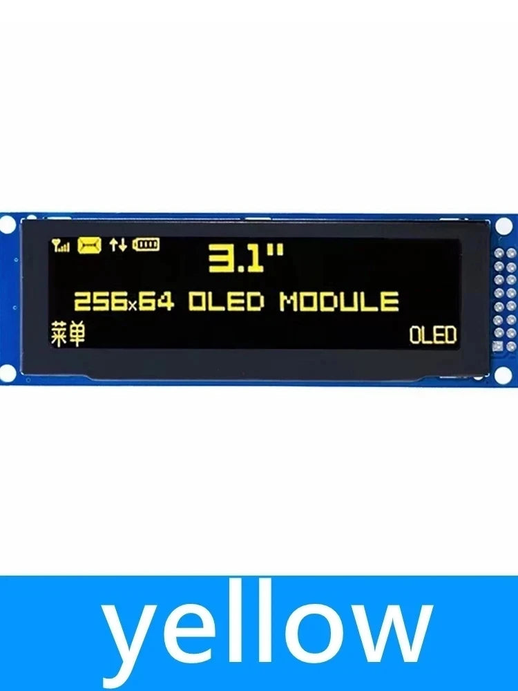 3.12" OLED Display 256×64 Graphic Module – SSD1322 SPI OLED Display Module Axl Yellow