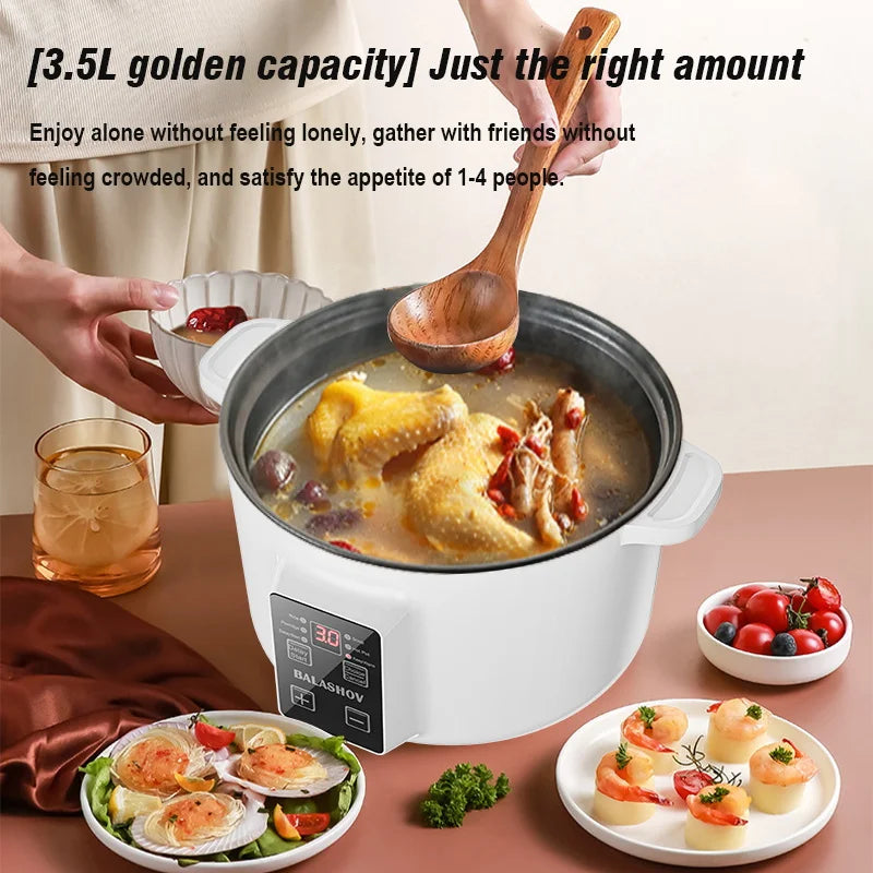 BALASHOV 3.5L Multifunction Electric Cooker – Non-Stick Hot Pot Electric Cooker Axl