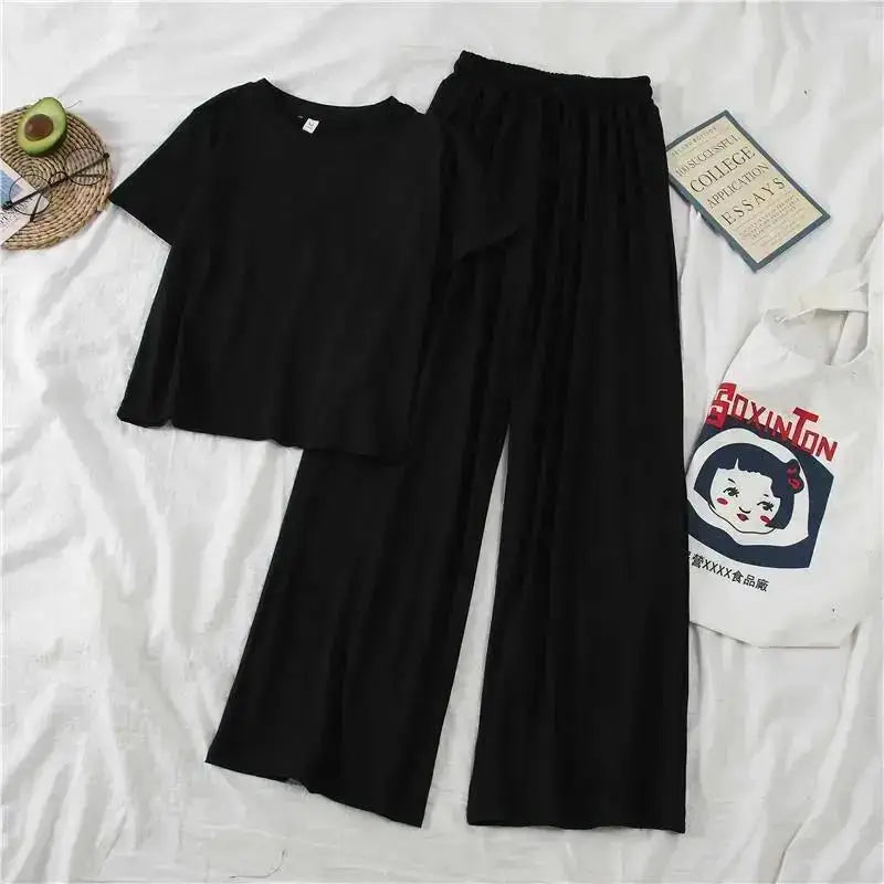 Women's 2-Piece Loose Pajama Set – Casual Short Sleeve Sleepwear Women's Pajama Set Axl