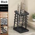 Countertop Knife Stand with Drain Tray | Kitchen Knife Rack Knife Storage Rack Axl Black