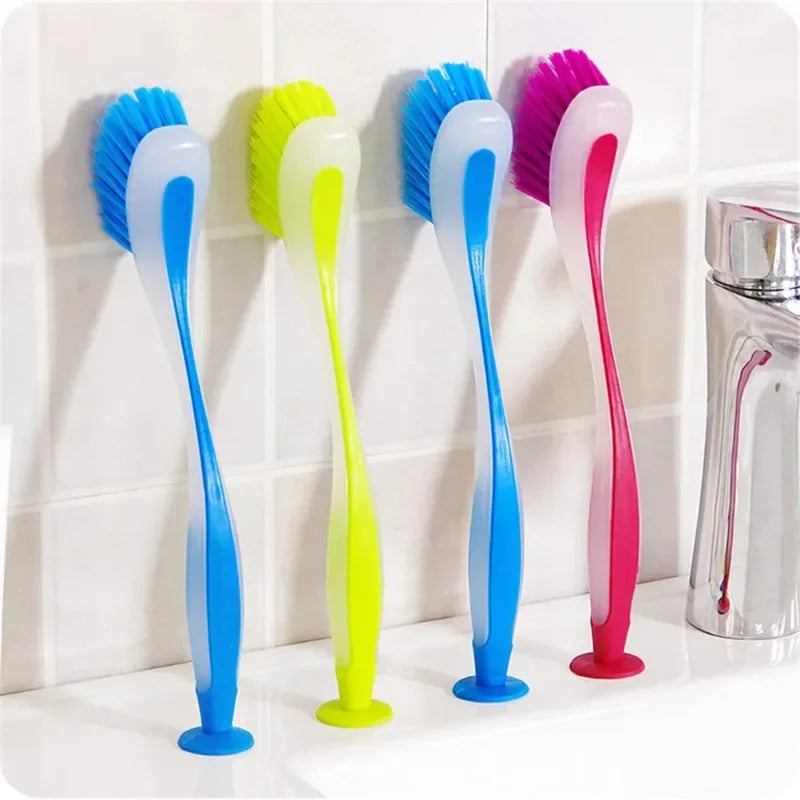 Long Handle Kitchen Scrub Brush with Suction Cup Base Kitchen Scrub Brush Axl