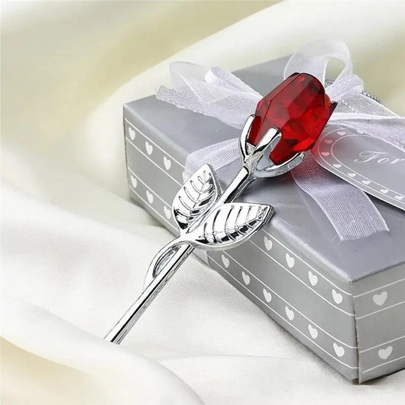 Mini Crystal Rose Artificial Flower – Elegant Home Decor Gift Crystal Flower Ornament Axl