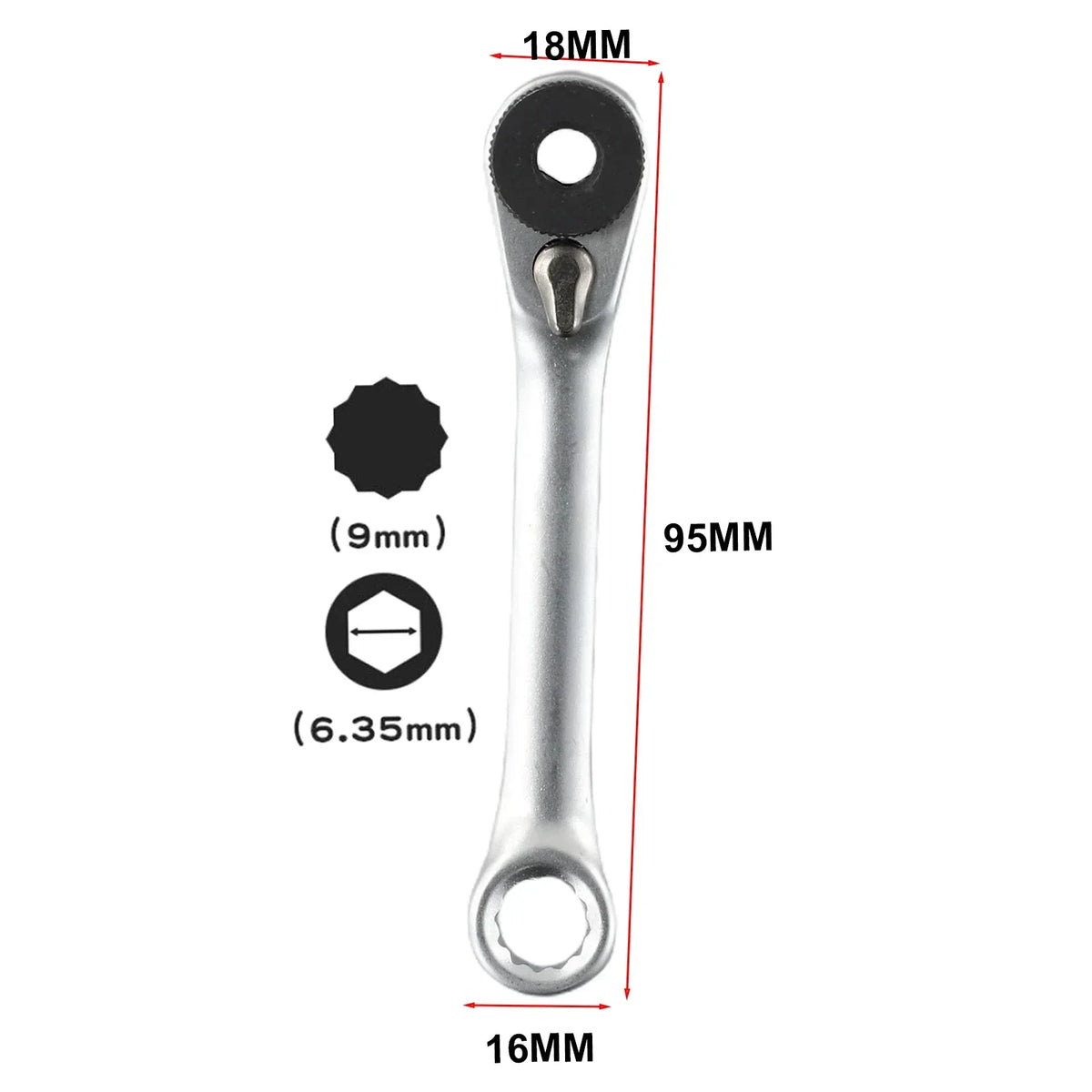 1/4" Quick-Release Ratchet Wrench | 60-Tooth Hex Bit Spanner Ratchet Wrench Axl