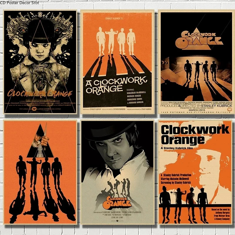 A Clockwork Orange Vintage Movie Poster – Kraft Paper Wall Art Movie Wall Poster Axl