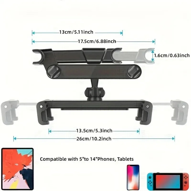 Car Headrest Tablet Mount – Universal 4.7–12.9" Holder for iPad Car Tablet Mount Axl