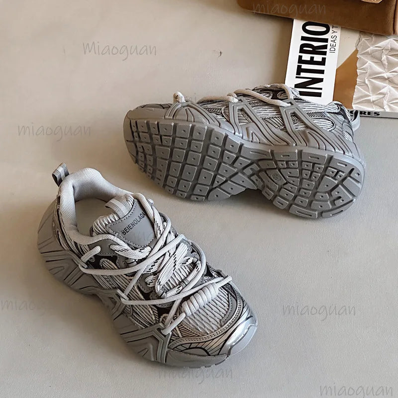 Women's Chunky Platform Sneakers – Breathable Mesh Casual Shoes Chunky Platform Sneakers Axl