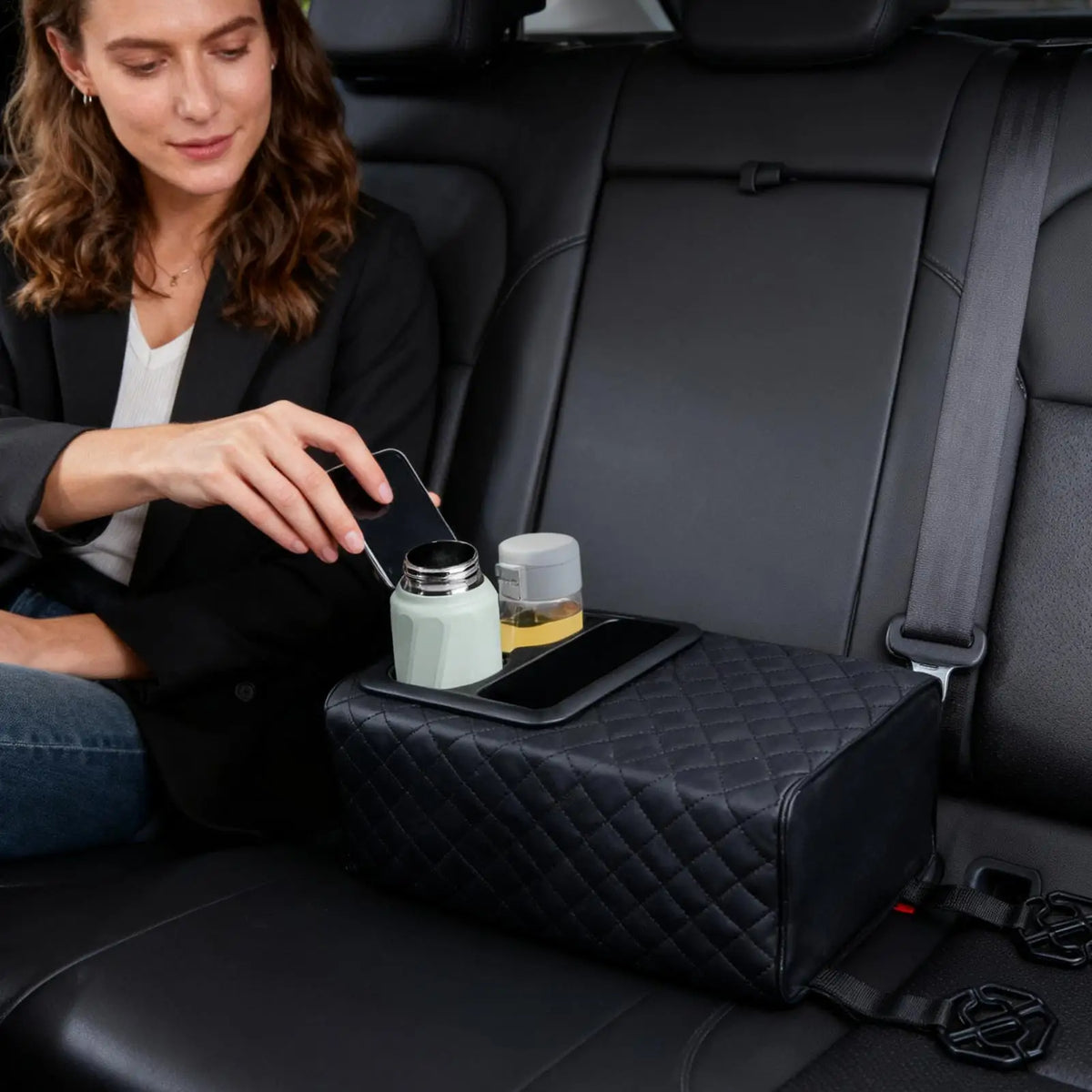 Car Rear Seat Armrest Box with Cup Holder | SUV Truck Sedan Car Armrest Console Axl