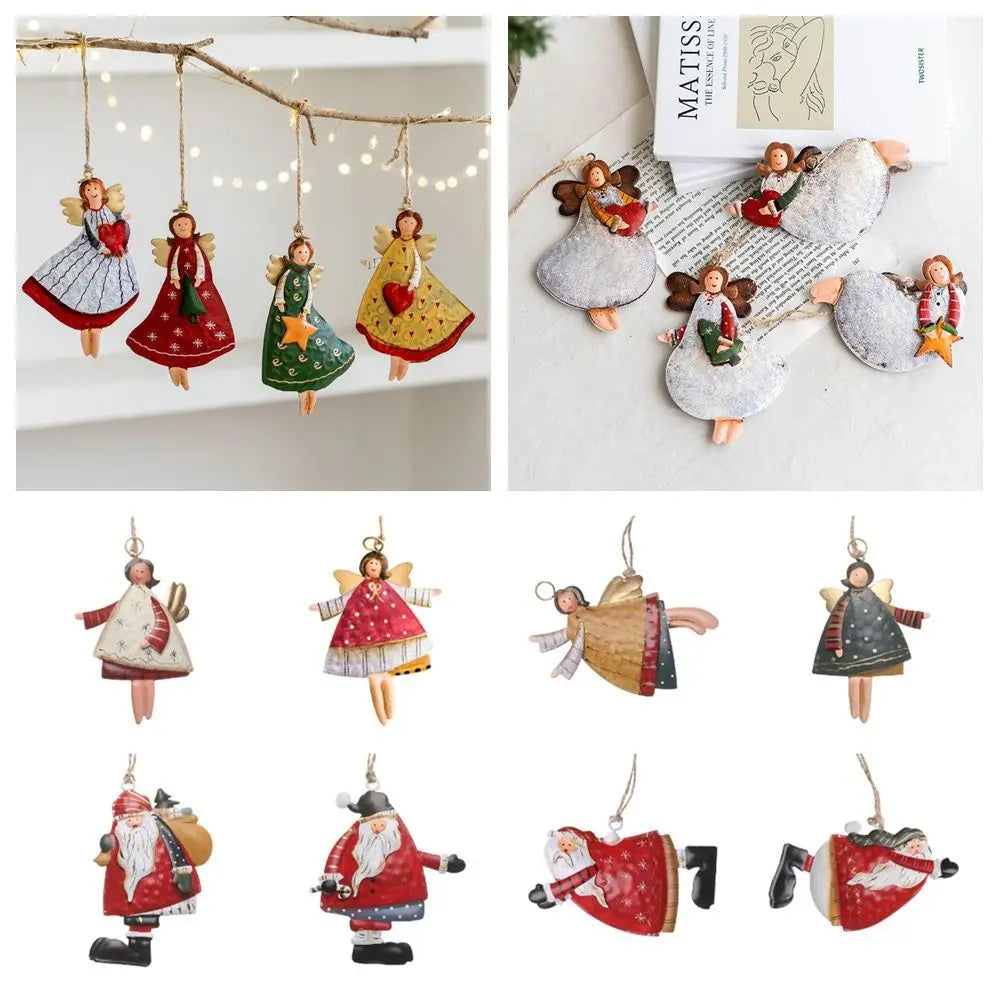 Wrought Iron Christmas Hanging Ornaments – Angel & Santa Christmas Ornament Axl
