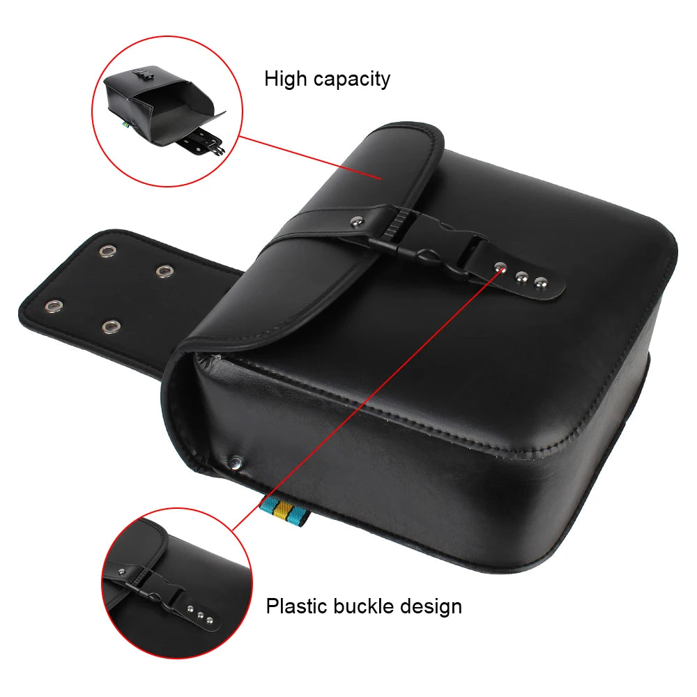 PU Leather Motorcycle Saddle Bags – Universal Side Luggage Pair Motorcycle Saddle Bag Axl