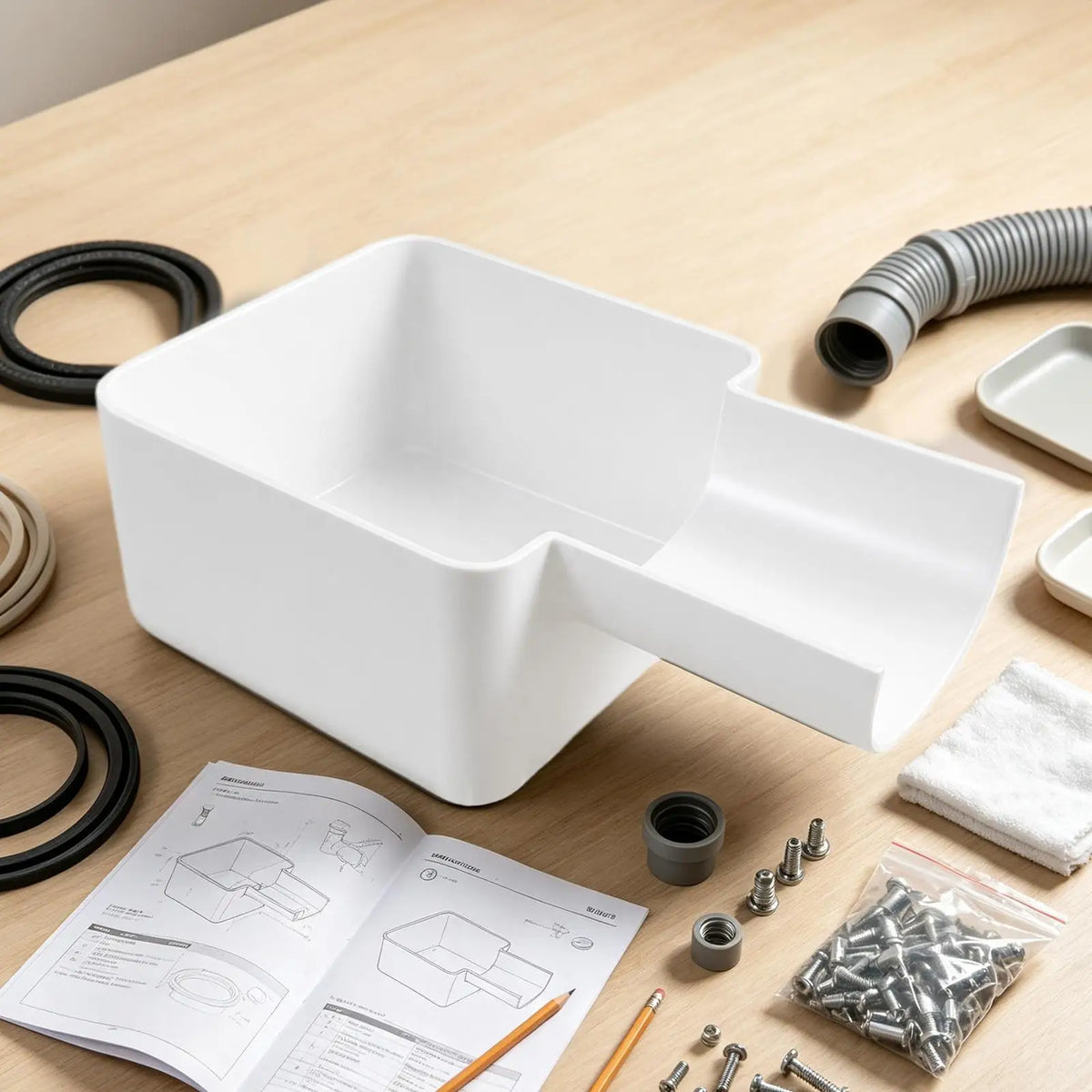 Washing Machine Drain Pan – Front Load Lint Filter Drip Tray Washer Drain Pan Axl