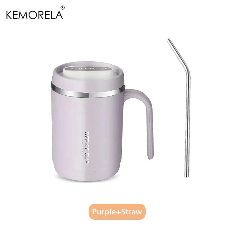 KEMORELA 17oz Insulated Stainless Steel Tumbler | Lid & Straw Insulated Tumbler Axl Purple withStraw 500ml