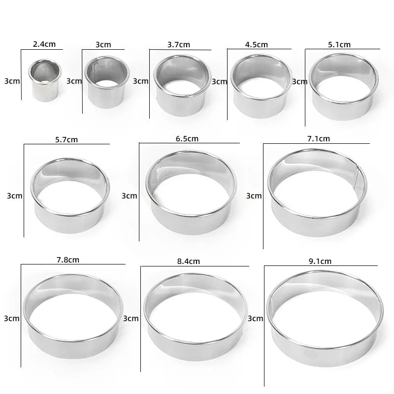 Round Cookie Cutter Set 11/12pc – Dough & Dumpling Molds Cookie Cutter Set Axl