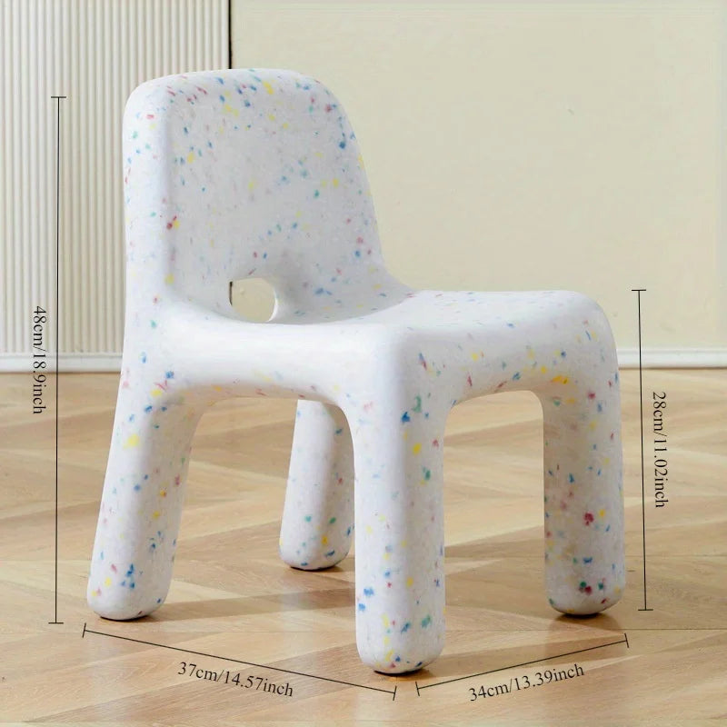 Nordic Style Plastic Chair – Outdoor Bench with Backrest Outdoor Bench Chair Axl White