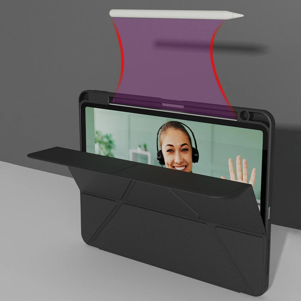 Transparent Acrylic iPad Case – Multi-Angle Stand & Pencil Holder Tablet Case & Stand Axl