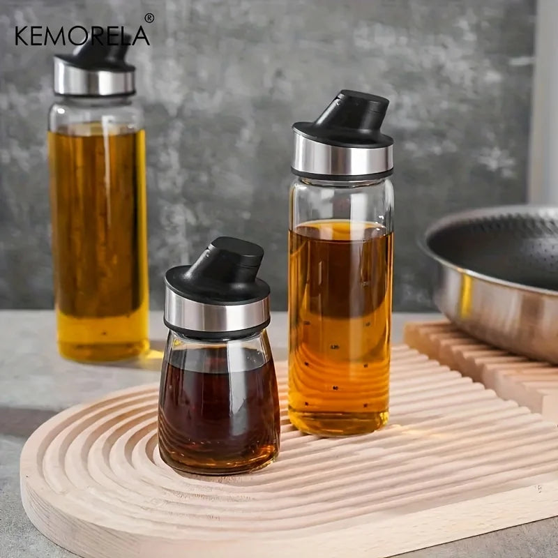 KEMORELA Glass Oil Dispenser Bottle – Drip-Free Auto Seal Oil Dispenser Bottle Axl