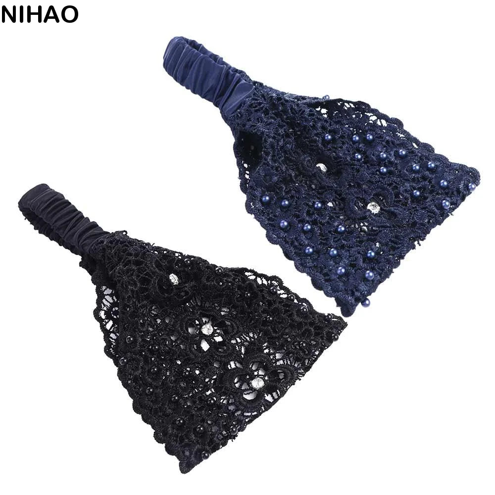 Wide Pearl Lace Headband – Korean Style Hair Hoop for Women Hair Headband Axl