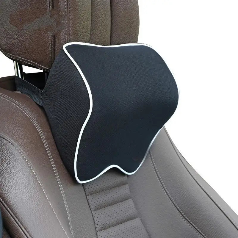 Car Headrest Neck Cushion – PU Leather Knitted Pillow Universal Car Headrest Cushion Axl