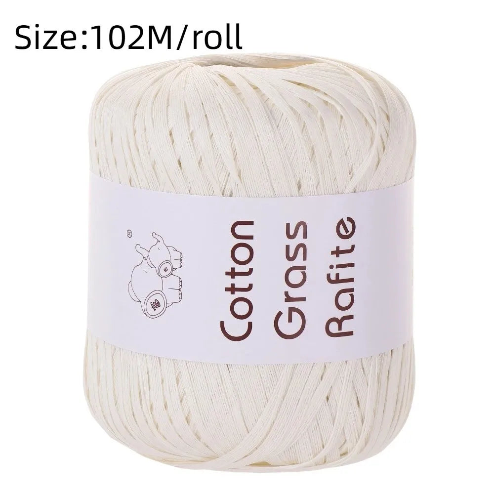 102M Multicolor Raffia Yarn for Crochet, Knitting & DIY Crafts Craft Yarn Axl