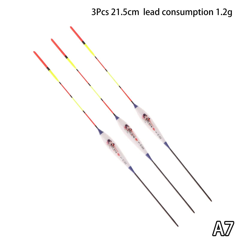 3-Pack High Sensitivity Fishing Floats – Plastic Bobbers Set Fishing Floats Axl A7