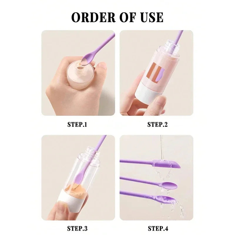 3-Piece Silicone Makeup Scraper Set – Foundation & Lotion Jar Makeup Scraper Set Axl