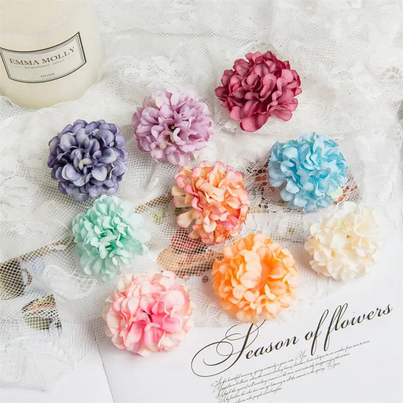 Artificial Silk Carnation Flower Heads 50/100 Pcs | DIY Decor Artificial Flower Heads Axl