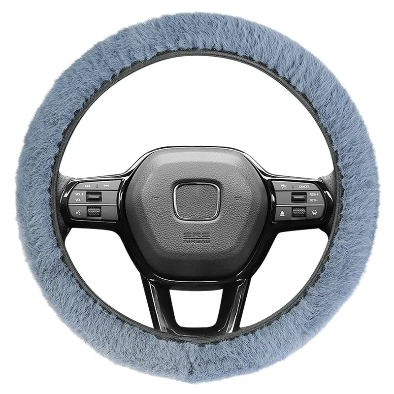 Winter Plush Retractable Steering Wheel Cover – Universal Fit Steering Wheel Cover Axl grey