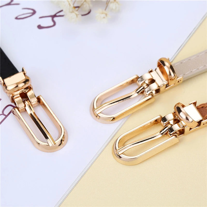 Women's Thin PU Belt – Adjustable Pin Buckle Waist Strap Women's Waist Belt Axl