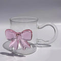 Pink Bow Glass Cup – Borosilicate Dessert & Ice Cream Bowl Decorative Glass Cup Axl 1PCS 301-400ml