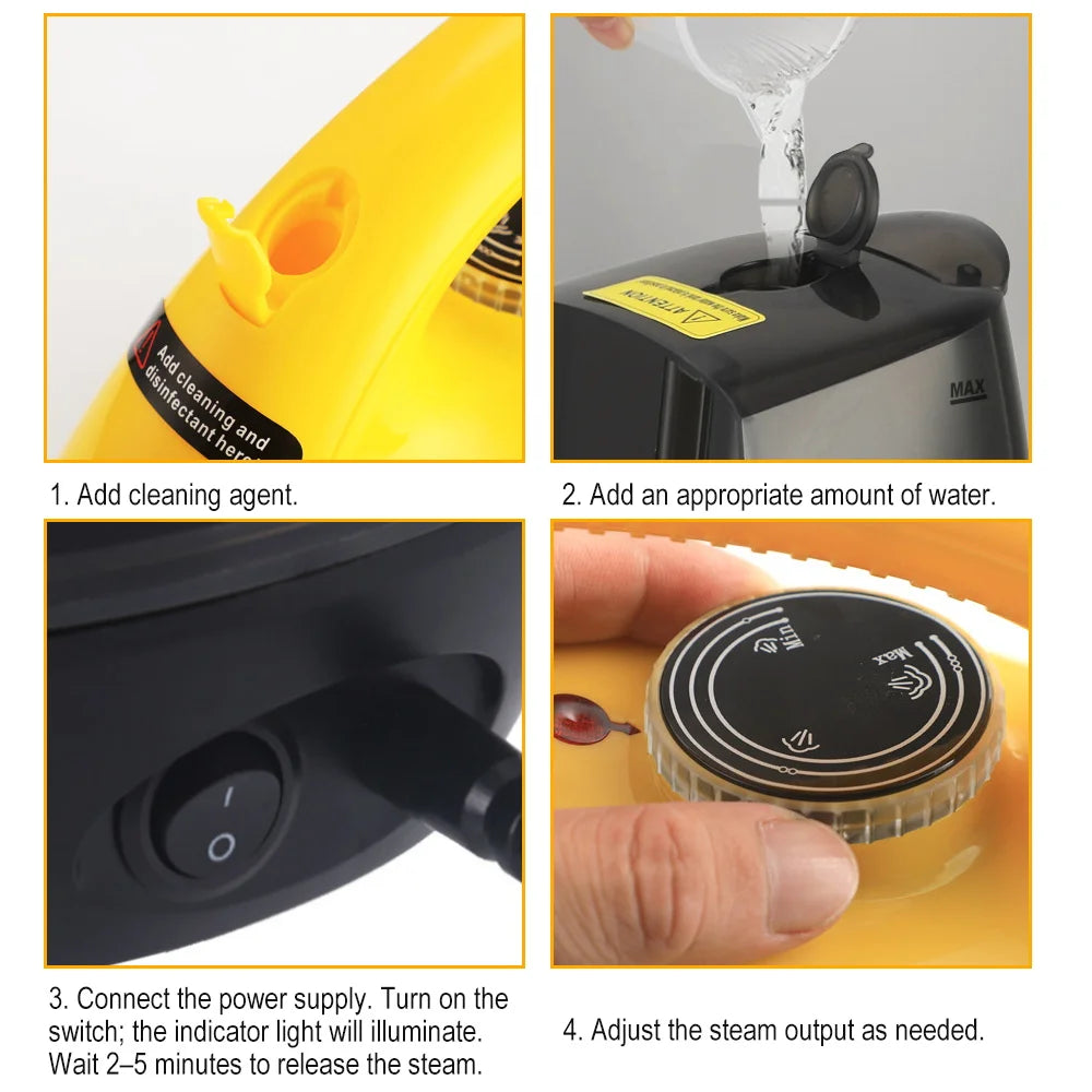 BALASHOV 1800W Handheld Steam Cleaner – Floor, Kitchen & Car Handheld Steam Cleaner Axl