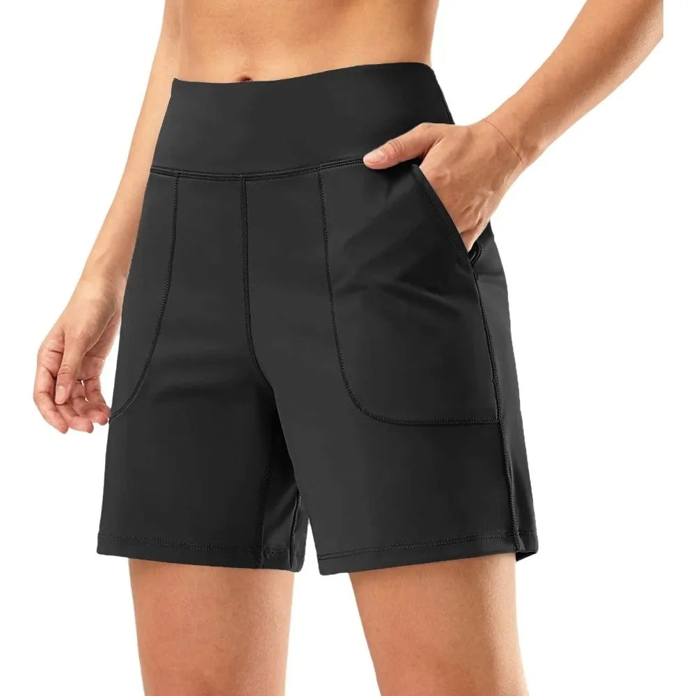 Women's High Waist Running Shorts – Quick Dry with Pockets Women's Running Shorts Axl Black M