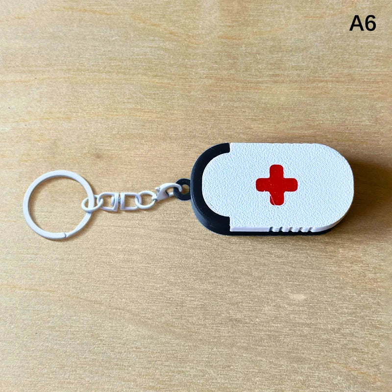 Mini Sliding Pill Box Keychain – Multi-Compartment Travel Case Pill Organizer Axl A6