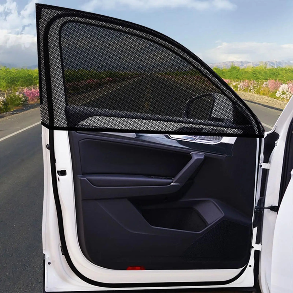 2-Pack Car Side Window Sunshade – UV Mesh Curtain Car Window Sunshade Axl