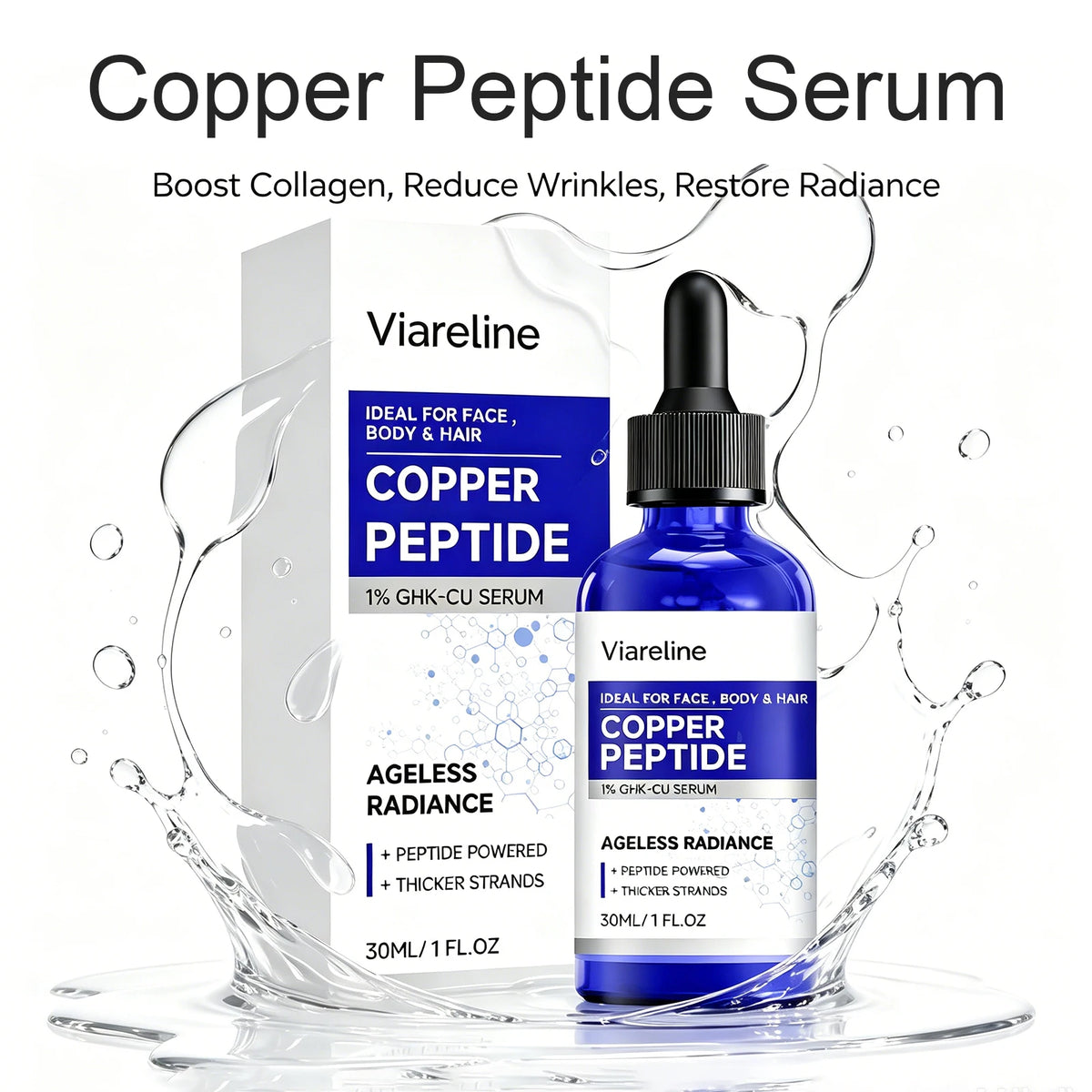 Copper Peptide Serum 1% GHK-Cu Face Body Scalp – 30ml Copper Peptide Serum Axl