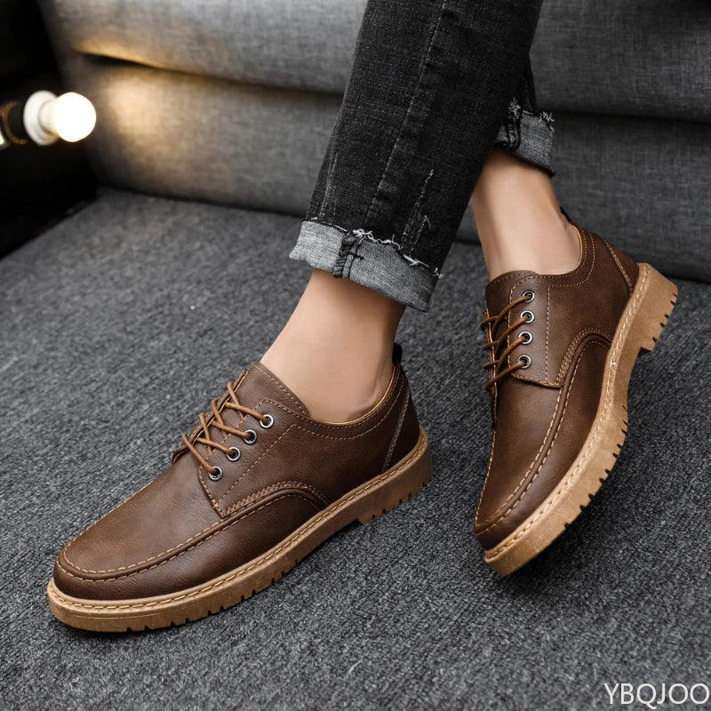 YBQJOO Men's Oxford Dress Shoes – Lace-Up Business Casual Men's Oxford Shoes Axl Brown 40