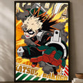 Katsuki Bakugo Self-Stick HD Anime Wall Poster – Waterproof Anime Wall Poster Axl White03 50X70cmNoframe
