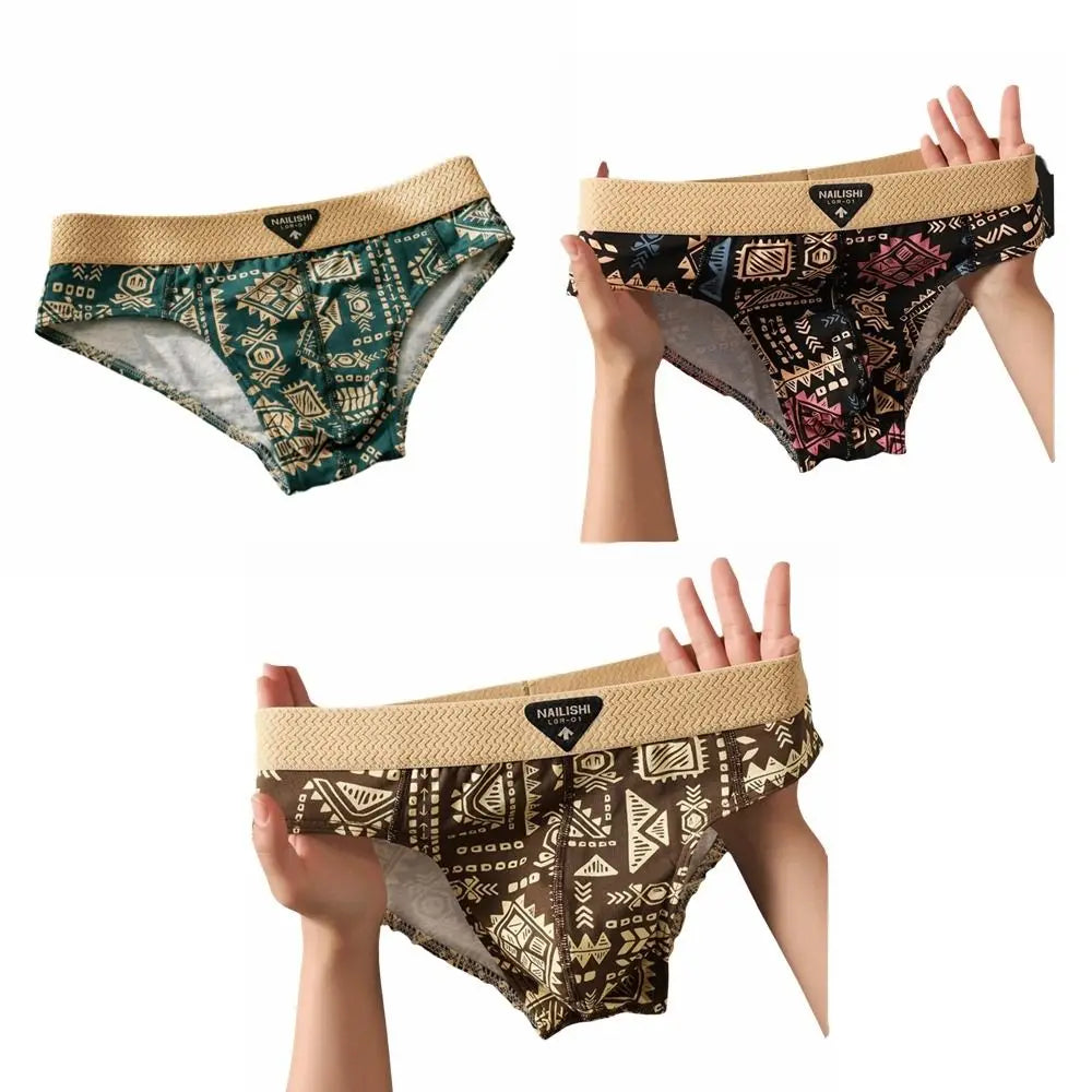 Men's Cotton Mid-Rise Triangle Briefs – Convex Pouch, M–4XL Men's Briefs Axl