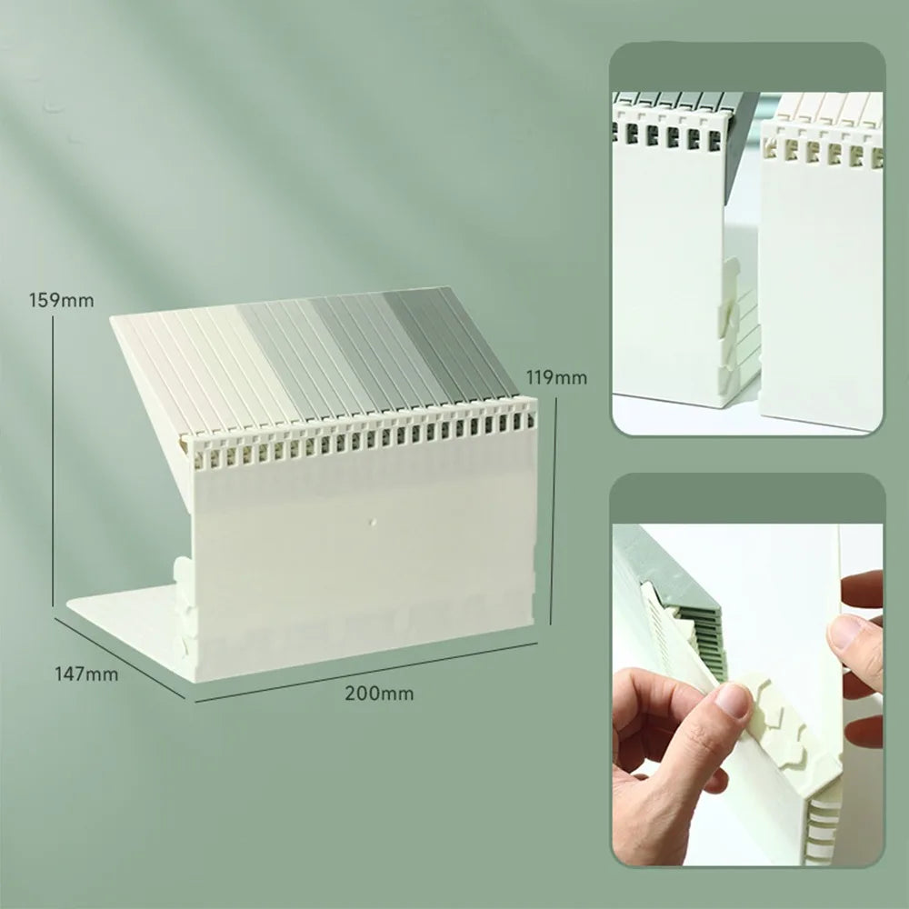 Piano Key Gradient Bookend – Decorative Desk Book Stand Decorative Bookend Axl Green