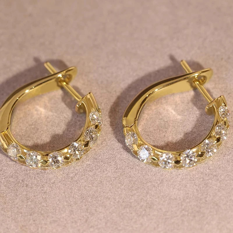 Huitan Cubic Zirconia Hoop Earrings – Trendy Women's Fashion Hoop Earrings Axl