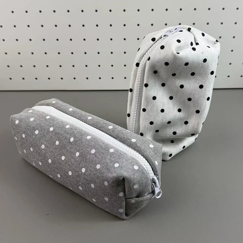 Polka Dot Pencil Case – Large Capacity Soft Touch Pen Bag Pencil Case Axl