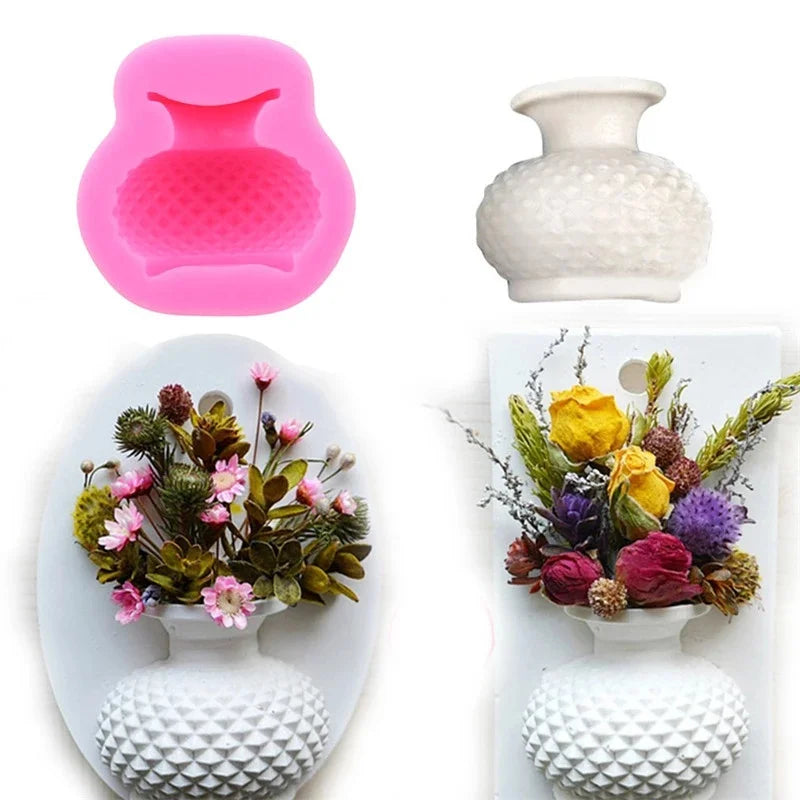 Flower Vase 3D Silicone Mold – Fondant, Chocolate & Soap Silicone Baking Mold Axl Default Title