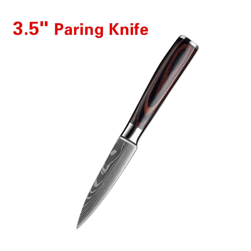 InLeung Damascus Chef's Knife – Sharp Stainless Steel Kitchen Knife Damascus Chef Knife Axl 3.5inch paring knife