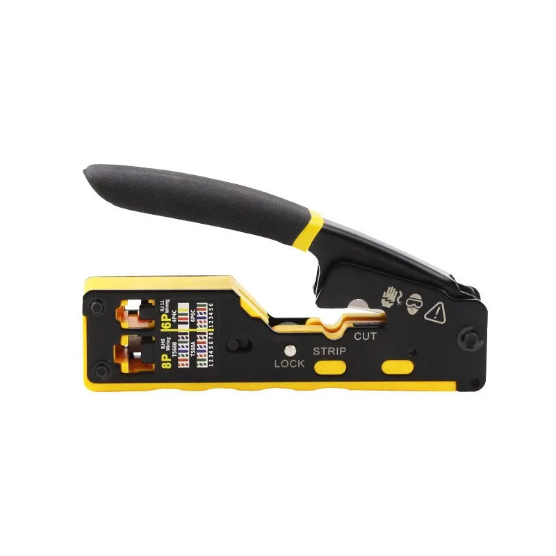 RJ45 Crimping Tool Kit – Cat5 Cat5e Cat6 Pass-Through Crimper Ethernet Crimping Tool Axl black-1pcs
